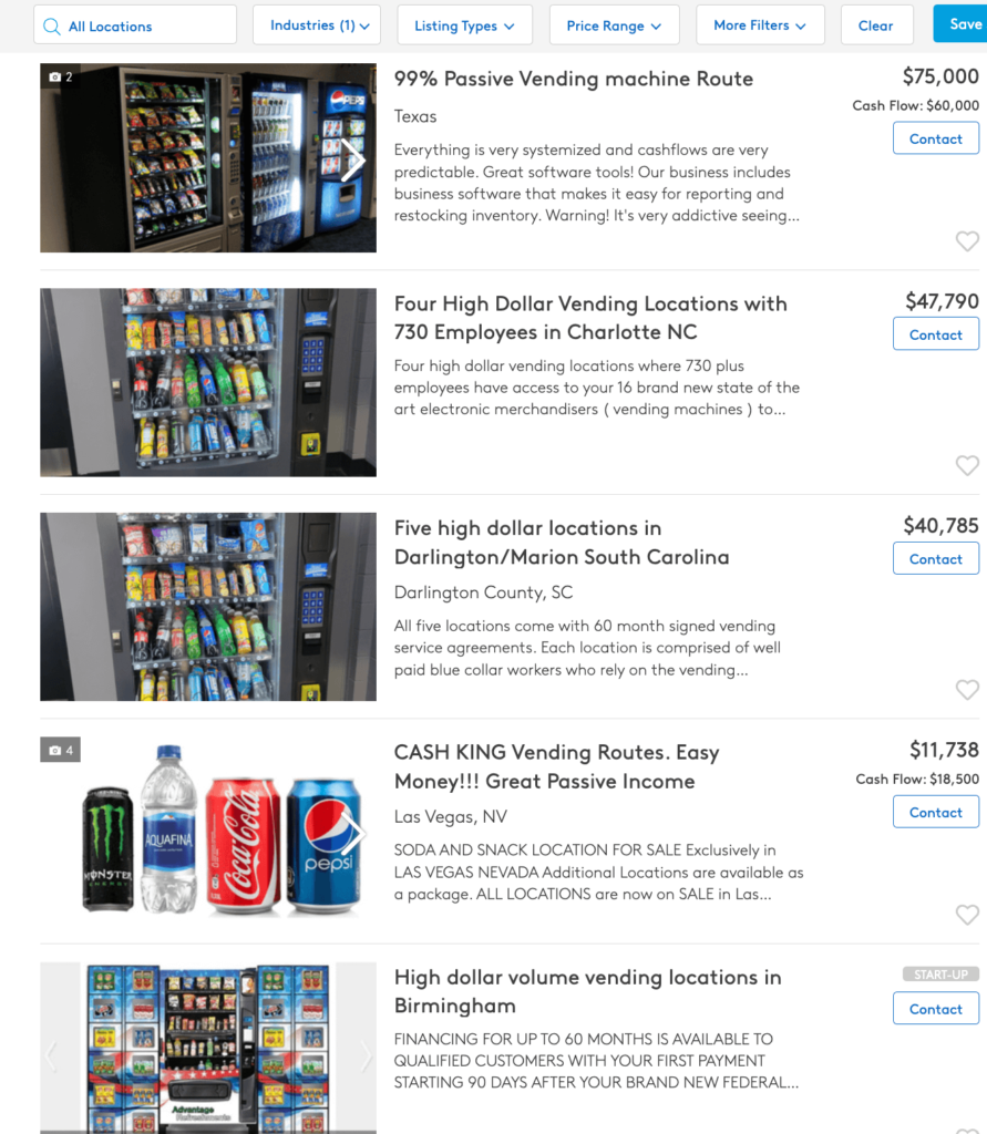 business looking for vending machines